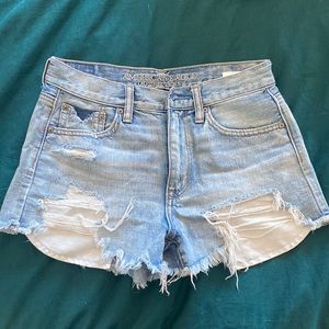 American Eagle Festival Vintage High Rise Denim Jean Cutoff Shorts sz 2 EUC